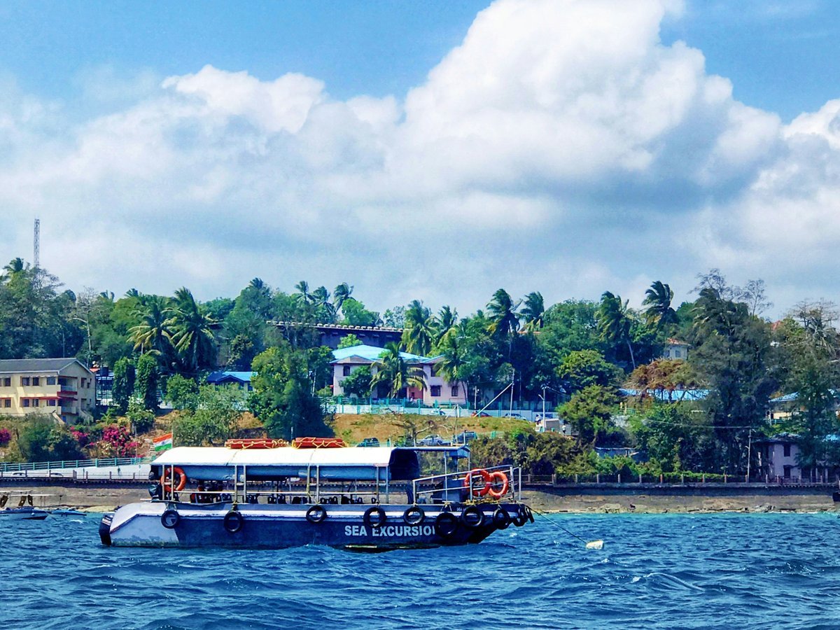 Couple on a honeymoon sea excursion